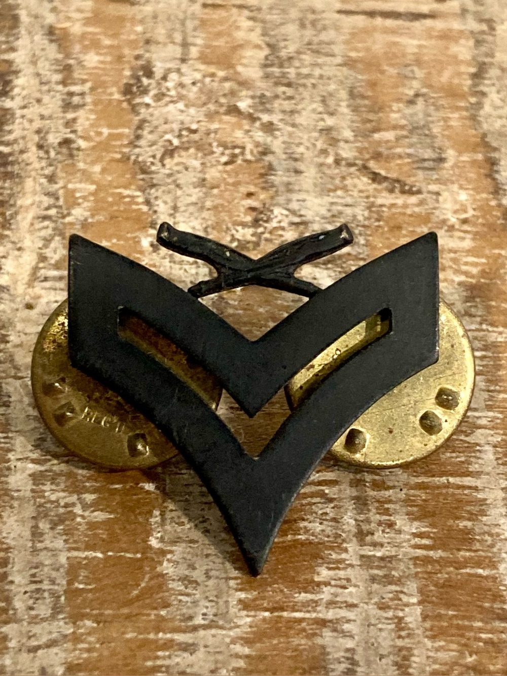 Matte Black Military Chevron Pin